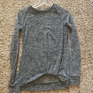 Grey ruffled bottom long sleeve